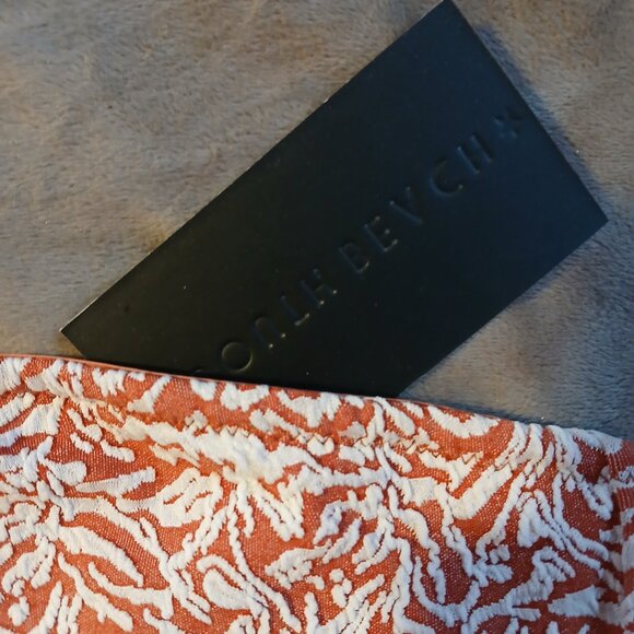 Asos South Beach Women's Textured Bandeau Bikini Top Pink Zebra NWT SZ 8 - Picture 2 of 5